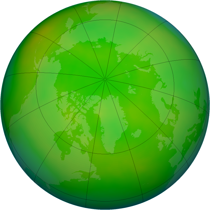 Arctic ozone map for June 2009